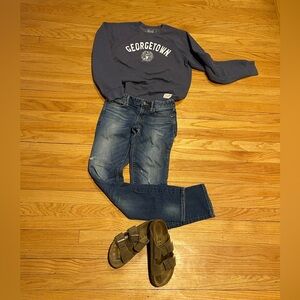 The Original Retro Brand Georgetown Blue Sweatshirt, Size Medium